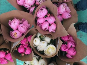 Peonies at the farmers market.