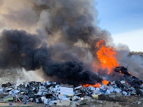 Kamloops Fire Rescue advised residents living downwind of Mission Flats Landfill to stay indoors on Saturday. The landfill reopened on Sunday.