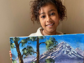 North West shows off her painting, which started a typically Kardashian-like drama.