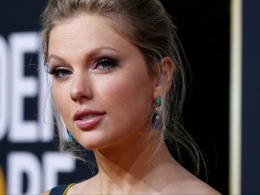 Taylor Swift is pictured at the 77th Golden Globe Awards in Beverly Hills, Calif., Jan. 5, 2020.