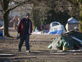 Kris Janelle at the Strathcona Park homeless encampment in the Downtown Eastside.