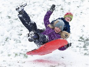 Snowfall warnings are in effect for much of B.C.'s South Coast Saturday.