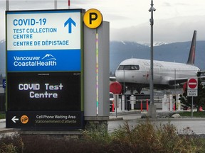 COVID-19 testing site at Vancouver International Airport (YVR) as new rules are introduced for returning travellers, in Richmond, BC., on January 7, 2021.