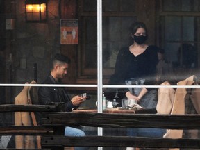 Diners at a restaurant during COVID-19 in Vancouver on Feb. 1.