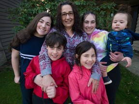 Amanda Malul with children, Chaya 13, Sarah 12, Shmaya 8, Amalia 7 and Elisha 1.