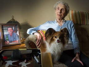 April Troje's mom Inge (her late husband photo at left) at their home in Surrey.