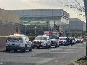 A Vancouver man, who was bloodied and suffering from stab wounds, was found by police in the parking lot at Lansdowne Mall.