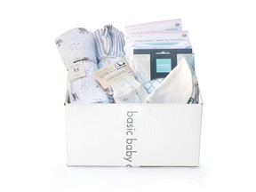 A gift basket from Basic Baby Co.