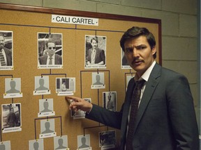 Pedro Pascal as DEA agent Javier Peña in a scene from Narcos.