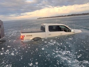 F-150 falls through ice