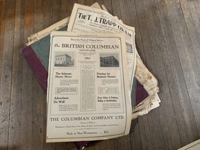 Pages from a bound volume of the Jan. to June 1925 British Columbian newspaper in New Westminster.