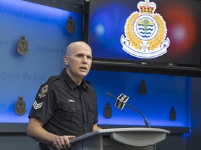 VPD spokesman Sgt. Steve Addison at a media briefing.