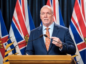 Premier John Horgan, Health Minister Adrian Dix and Chief Provincial Health Officer Dr. Bonnie Henry provide an update on COVID-19 on March 29, 2021.
