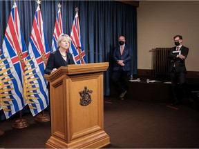 Premier John Horgan, Health Minister Adrian Dix and Chief Provincial Health Officer Dr. Bonnie Henry provide an update on COVID-19 on March 29, 2021.