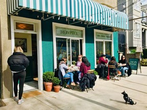 The entrance to Mon Pitou on the edge of the South Granville neighbourhood. Many customers are there to buy takeout from the deli and bakery counter.