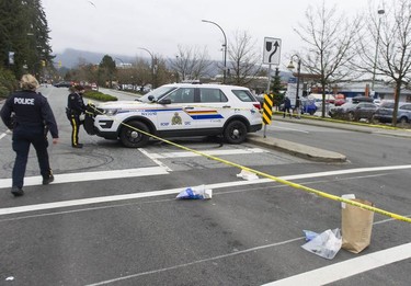 North Vancouver RCMP and BC Paramedics at the scene of a multiple stabbing at the Lynn Valley branch of the North Vancouver Public Library in North Vancouver, Saturday, March 27, 2021. 


(Photo by Jason Payne/ PNG)

(For story by reporter) ORG XMIT: stabbing [PNG Merlin Archive]
