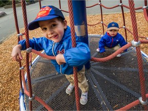 As the weather warms-up, it's a great time to get outside, said Dr. Bonnie Henry. Caleb, 3, and Aaron, 2, were doing just that at Central Park in Burnaby on Thursday.