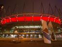 BC Place Stadium was lit up Wednesday in recognition of World Tuberculosis Day.