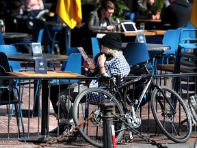 Outdoor diners in Gastown last week, as the provincial government closed down indoor dining at pubs and restaurants for three weeks.