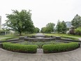 The usually teeming, but currently empty, W. Robert Wyman Plaza along Main Mall at UBC.