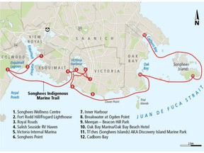 Songhees Indigenous marine trail map