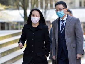 Huawei Technologies Chief Financial Officer Meng Wanzhou returns to court following a break in Vancouver, March 29, 2021.