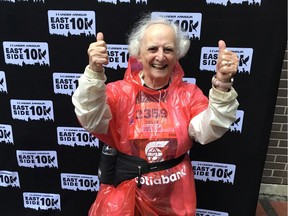 Delia Visscher, who recently celebrated her 90th birthday, is one of many seniors taking part in this year's Vancouver Sun Run Virtual Race. She has also signed up to walk two half-marathons this year. Gord Kurenoff photo