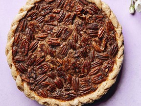 Grated lemon zest adds dimension to the rich filling of Jana Roerick’s pecan pie.