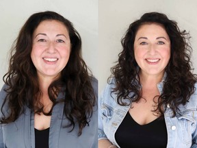 Daniela Ciuffa is a 43-year-old professional photographer and busy mom of two boys. On the left is Daniela before her makeover by Nadia Albano. On the right is her after.