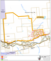 A map of the areas in the Thompson-Nicola Regional District affected by the evacuation alert.