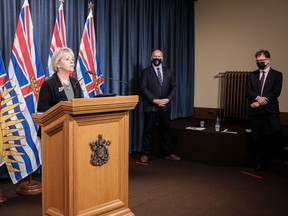 B.C. Premier John Horgan and provincial health officer Dr. Bonnie Henry.