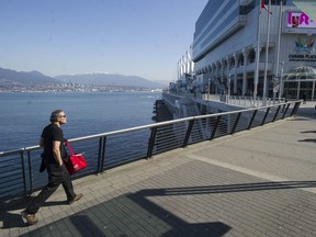 Vancouver, BC: MARCH 20, 2020 -- The usually busy Canada Place is deserted as no cruise ships are berthed in Vancouver, BC Friday, March 20, 2020. Due to the Covid-19 virus outbreak, virtually all tourism worldwide has been stopped.