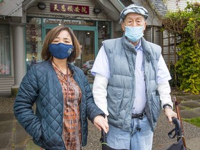 Christina Lam and her father Cheang Che Fu. Fu is one of the 70 elderly seniors at Vancouver Grace Seniors Home at 333 East Pender.