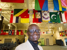 Pastor Sam Owusu inside Calvary Worship Centre in Surrey.