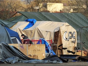 The homeless camp at Strathcona Park on March 30, 2021.