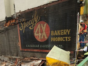 A 1920s "ghost sign" for an old bakery  has reappeared at Hastings and Penticton and fascinated the public.