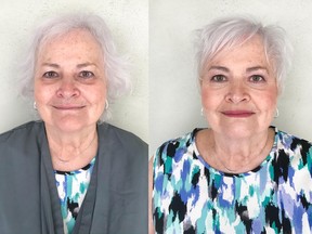 Zdena Daibar is a 72-year-old retiree and a recent breast cancer survivor who was ready for a new look. On the left is Daibar before her makeover by Nadia Albano, on the right is her after.