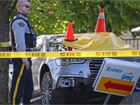 A man was shot in the parking lot outside of Scottsdale Centre mall in North Delta on Saturday, May 1, 2021.