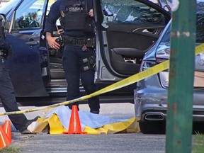 A man was shot in the parking lot outside of Scottsdale Centre mall in North Delta on Saturday, May 1, 2021.