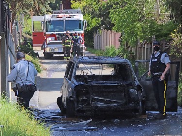 A Honda Pilot was found burning in Surrey's Royal Heights neighbourhood after a fatal shooting at Vancouver International Airport.