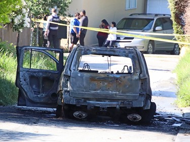 A Honda Pilot was found burning in Surrey's Royal Heights neighbourhood after a fatal shooting at Vancouver International Airport.