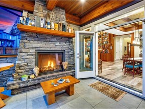 Located in Maple Ridge, this recently sold home boasts an outdoor fireplace and kitchen.