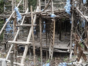 An abandoned migrant camp used by people-smugglers are seen in a jungle at Bukit Wang Burma in the Malaysian northern state of Perlis, which borders Thailand, on May 26, 2015.