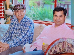 Rahul Singh made the difficult decision to fly to India to care for his ailing father (left).