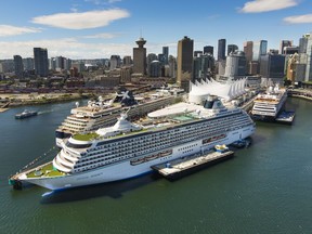 Cruise ship docked in Vancouver prior to the pandemic.