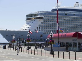 July 25, 2019: Ovation of the Seas docked at Ogden Point.