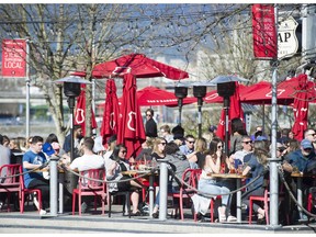 The full patio at the Olympic village location of the Tap and Barrel on March 29 2019.