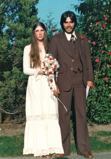 Photo of Shelley and Glen Fralic on their wedding day, July 4 1975.