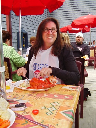 Shelley Fralic dining on Lobster in 2008.