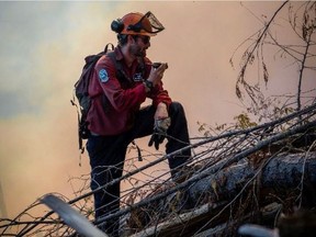 File photo of a B.C. Wildfire Service firefighter.